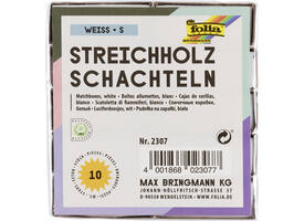 Luciferdoosjes Folia klein 53x37x11mm 10 stuks wit