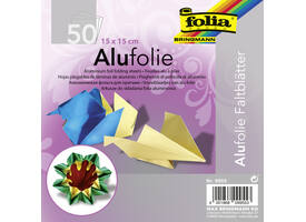 Vouwblaadjes Folia 15x15cm 50 vel alufolie assorti kleuren