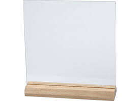 Glasplaat Creativ Company 15.5cmx15.5cm met houten voet 10 stuks