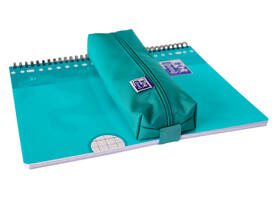 Pennenetui Oxford rechthoek turquoise