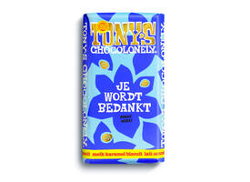 Chocolade Tony's Chocolonely je wordt bedankt reep melk karamel biscuit 180gr
