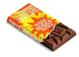 Chocolade Tony's Chocolonely gefeliciteerd melk cocolate chipcookie reep 180gr
