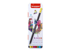 Kleurpotloden Bruynzeel Expression assorti neon blik à 6 stuks