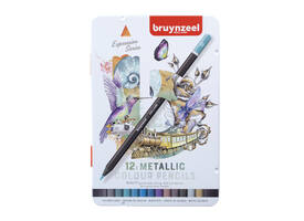 Kleurpotloden Bruynzeel Expression assorti metallic blik à 12 stuks