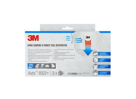 Stofmasker 3M Aura voor schuren 9322+ FFP2 met ventiel 5 stuks