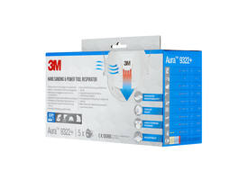 Stofmasker 3M Aura voor schuren 9322+ FFP2 met ventiel 5 stuks