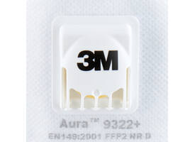 Stofmasker 3M Aura voor schuren 9322 FFP2 met ventiel 2 stuks
