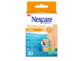 Wondpleister Nexcare active flexible foam waterbestendig 30 stuks assorti