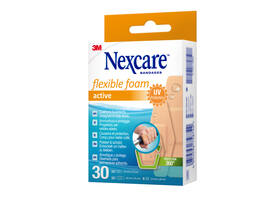 Wondpleister Nexcare active flexible foam waterbestendig 30 stuks assorti