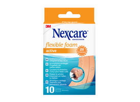 Wondpleister Nexcare active flexible foam waterbestendig 6x10cm 10 stuks