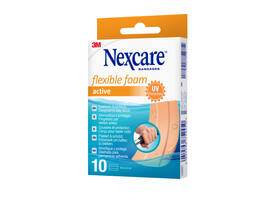 Wondpleister Nexcare active flexible foam waterbestendig 6x10cm 10 stuks