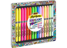 Markeerstift Bic grip Highlight your life assorti blik à 15 stuks