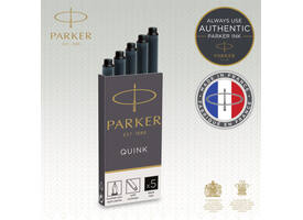 Inktpatroon Parker Quink blauwzwart blister à 5 stuks