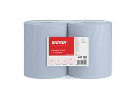 Poetspapier Katrin Industrial groot 2-laags 500 vel blauw 481108