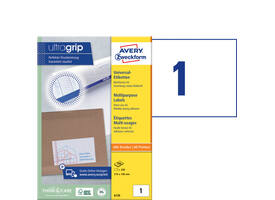 Etiket Avery 6135 210x148mm wit 200 stuks