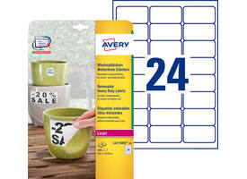 Etiket Avery L4773REV-20 63.5x33.9mm wit 480 stuks
