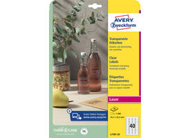 Etiket Avery L7781-25 45.7x25.4mm transparant 1000 stuks