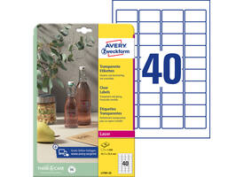 Etiket Avery L7781-25 45.7x25.4mm transparant 1000 stuks