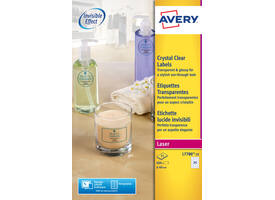 Etiket Avery L7780-25 rond 40mm transparant 600 stuks