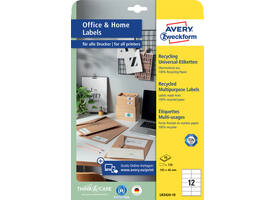 Etiket Avery LR3424-10 105x48mm recycled wit 120 stuks