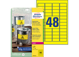 Etiket Avery L6103-20 45.7x21.2mm geel 960 stuks
