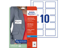 Naambadge etiket Avery J4785-20 80x50mm wit 200 stuks