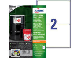 Etiket Avery B3655-50 148x210mm polyethyleen wit 100 stuks