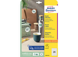 Etiket Avery L3415-10 rond 40mm wit 240 stuks