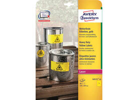 Etiket Avery L6111-20 210x297mm geel 20 stuks