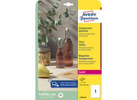 Etiket Avery L7784-25 210x297mm transparant 25 stuks