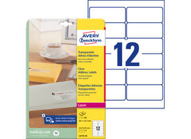Etiket Avery L4772-25 99.1x42.3 mm transparant mat 300 stuks