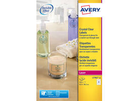 Etiket Avery L7782-25 63.5x38.1mm transparant 525 stuks