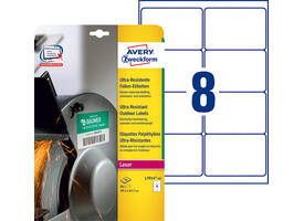Etiket Avery L7914-10 99.1x67.7mm polyethyleen wit 80 stuks
