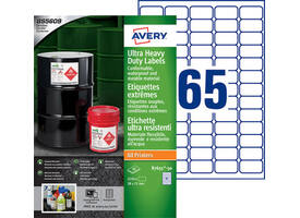 Etiket Avery B7651-50 38x21mm polyethyleen wit 3250 stuks