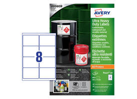 Etiket Avery B3427-50 105x74mm polyethyleen wit 400 stuks