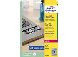 Etiket Avery L6129-20 rond 30mm zilver 960 stuks