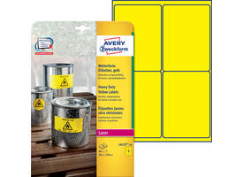 Etiket Avery L6127-20 99.1x139mm geel 80 stuks