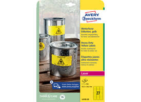 Etiket Avery L6105-20 63.5x29.6mm geel 540 stuks