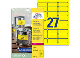 Etiket Avery L6105-20 63.5x29.6mm geel 540 stuks