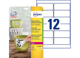 Etiket Avery L4776REV-20 99.1x42.3mm wit 240 stuks