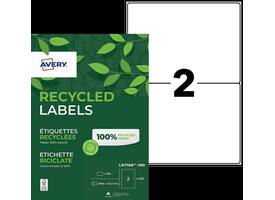 Etiket Avery LR7168-100 199.6x143.5mm recycled wit 200 stuks