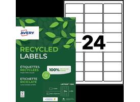 Etiket Avery LR7159-100 63.5x33.9mm recycled wit 2400 stuks