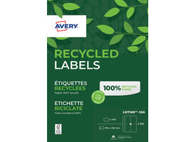 Etiket Avery LR7169-100 99.1x139 mm recycled wit 400 stuks