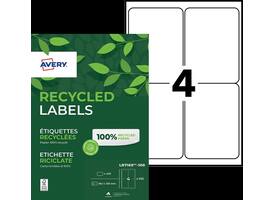 Etiket Avery LR7169-100 99.1x139 mm recycled wit 400 stuks