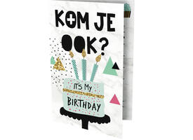 Uitnodiging Cake 13.5x9cm