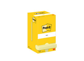 Memoblok Post-it 654 76x76mm geel 12 stuks