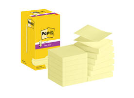 Memoblok Post-it Z-Note S330 Super Sticky 76x76mm geel 12 stuks