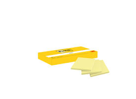 Memoblok Post-it 653 38x51mm geel 3 stuks
