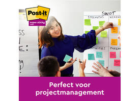 Memoblok Post-it 654 Super Sticky 76x76mm 90 vel rainbow 12 stuks