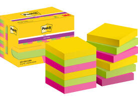 Memoblok Post-it 622 Super Sticky 47,6x47,6mm Carnival 12 stuks